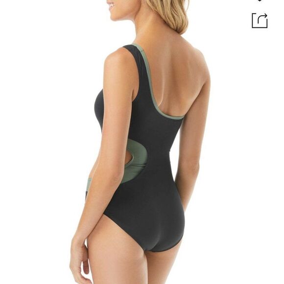 Vince Camuto Sz 4 One Shoulder One Piece Swimsuit - Picture 10 of 13
